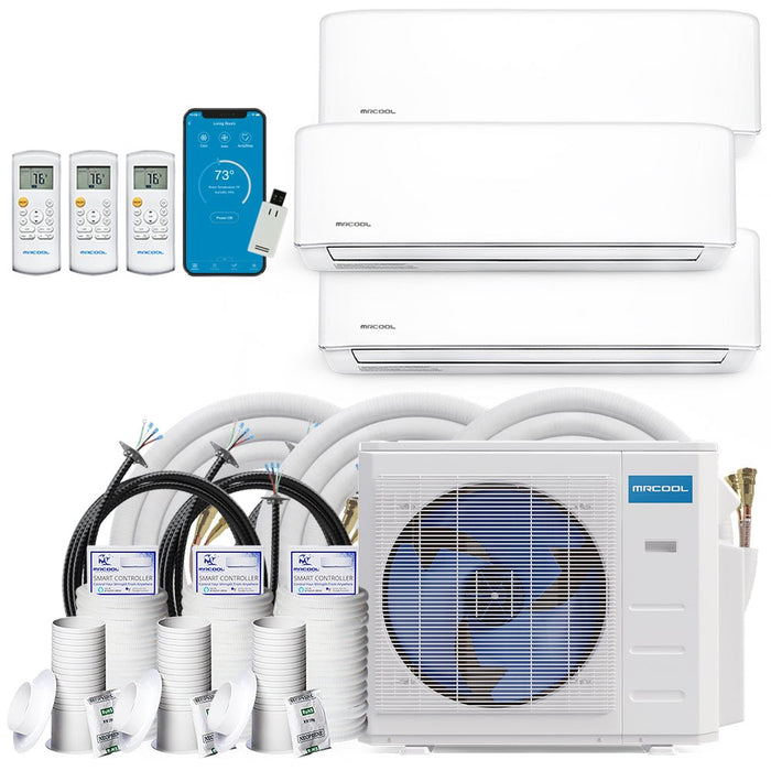 MRCOOL DIY 4th Gen Multi-Zone 3-Zone 27,000 BTU 22 SEER (9K + 12K + 12K) Ductless Mini-Split Air Conditioner and Heat Pump