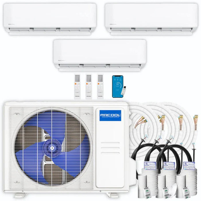 MRCOOL DIY 4th Gen Multi-Zone 3-Zone 27,000 BTU 22 SEER (9K + 12K + 12K) Ductless Mini-Split Air Conditioner and Heat Pump